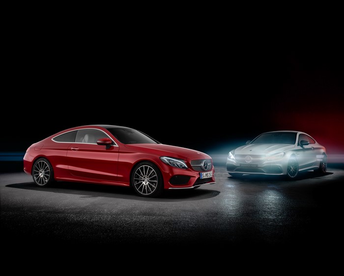 Two Mercedes-Benz C-Class C205 Coupes
