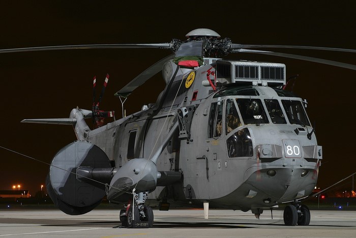 Westland Sea King ASaC.7 helicopter on tarmac