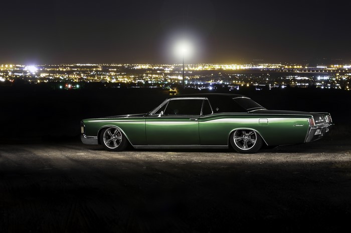4K Green Lincoln Continental at Night