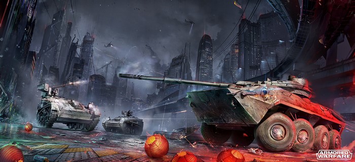 Armored Warfare APC and IFV in destroyed city