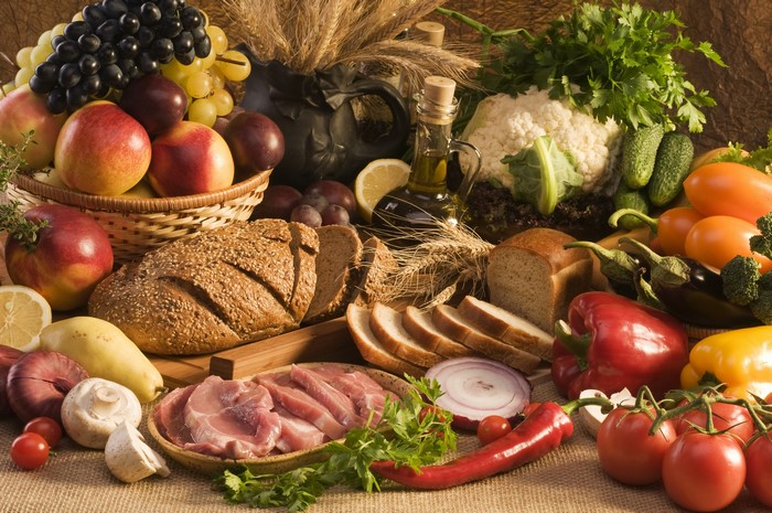 Still-life of Bread, Vegetables, and Fruit
