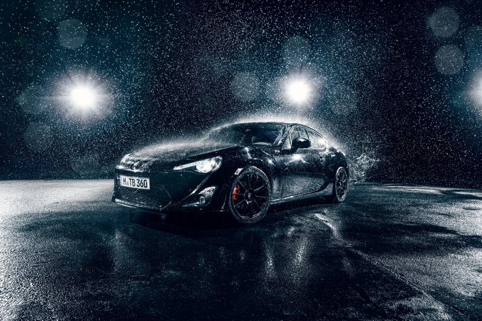 Black Toyota GT86 Sport in Water Splash