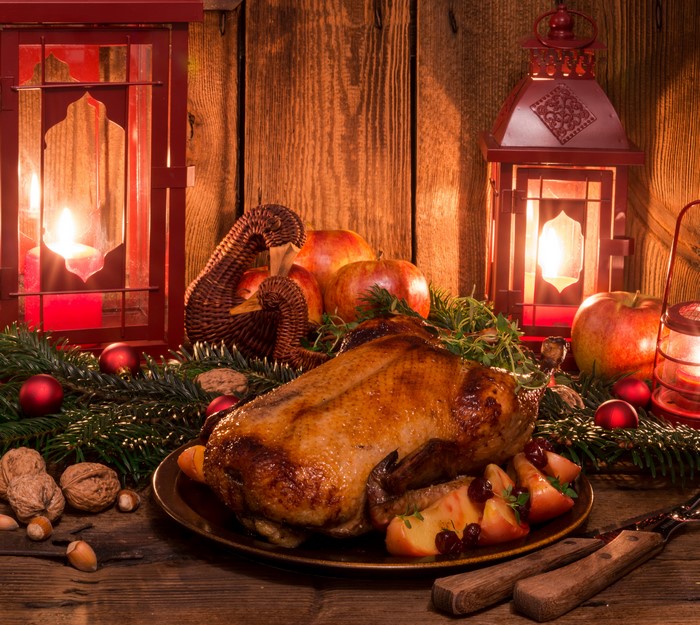 Roast Duck with Apples and Lanterns