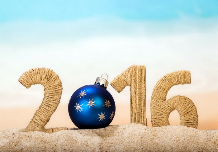 2016 Christmas ornament on beach