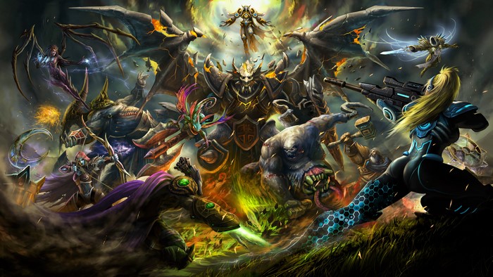Heroes of the Storm characters in battle