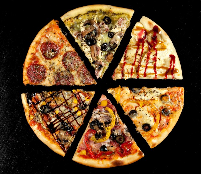 Assortment of pizza slices