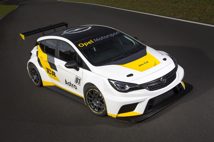 Opel Astra TCR race car on a track
