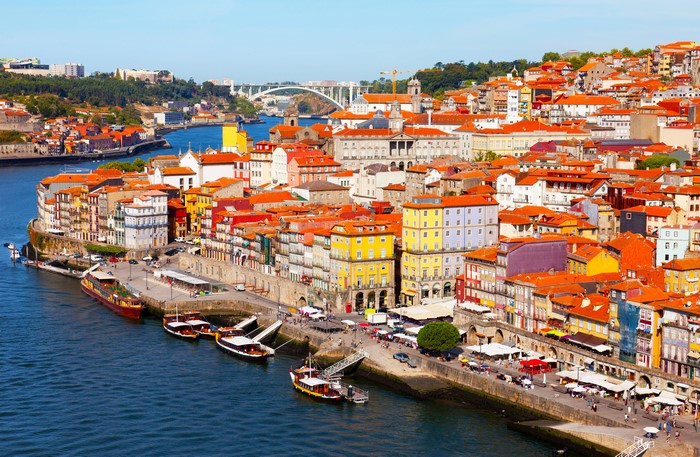 Porto, Portugal: Colorful Riverside Buildings and Bridges