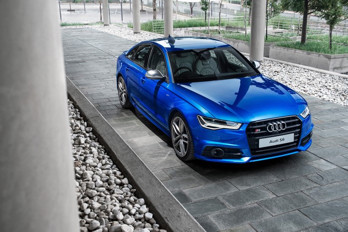 Blue Audi S6 Sedan