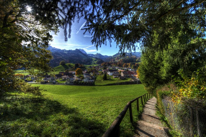 4K HDR Village in Gruyeres, Switzerland
