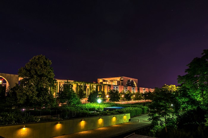 Government building in Berlin at night