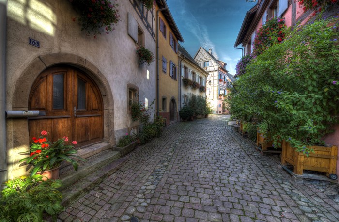 Street in Eguisheim, Elsass, France