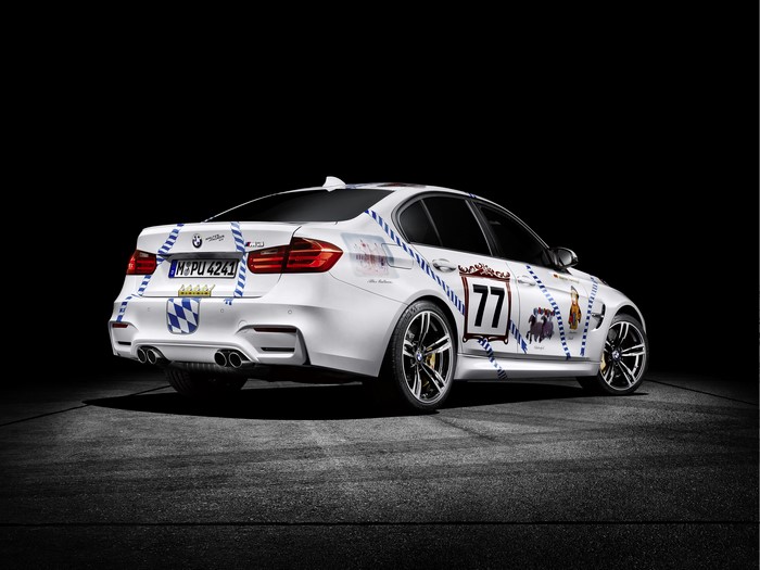 White BMW M3 F80 with racing decals