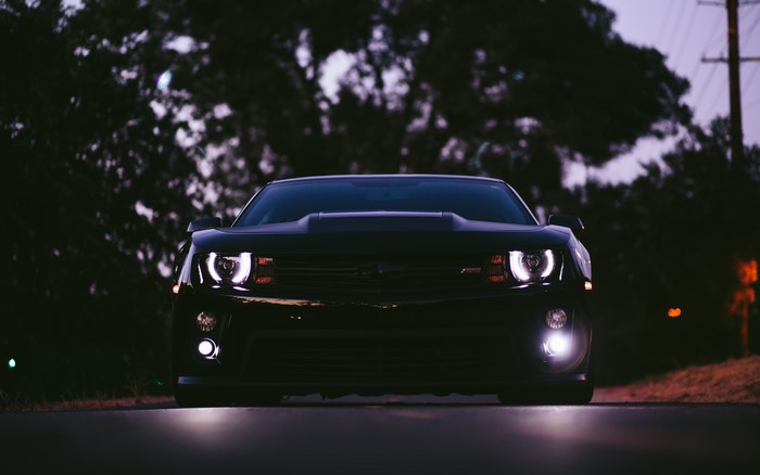 Black Chevrolet Camaro SS Front View