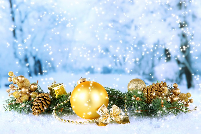 Christmas Decorations with Pine Cones and Snowflakes