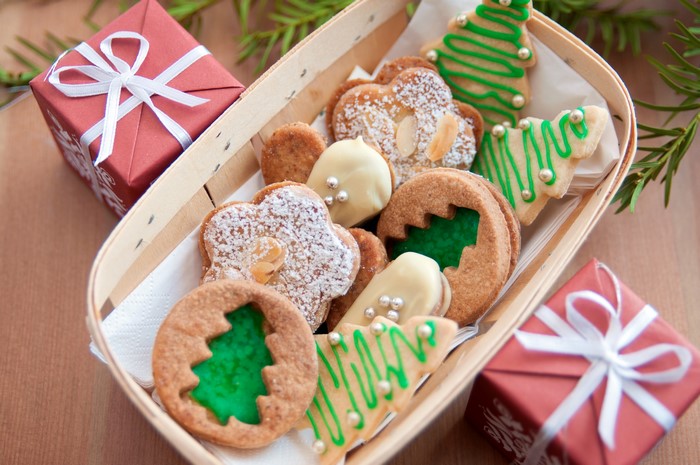 Christmas cookies and gifts