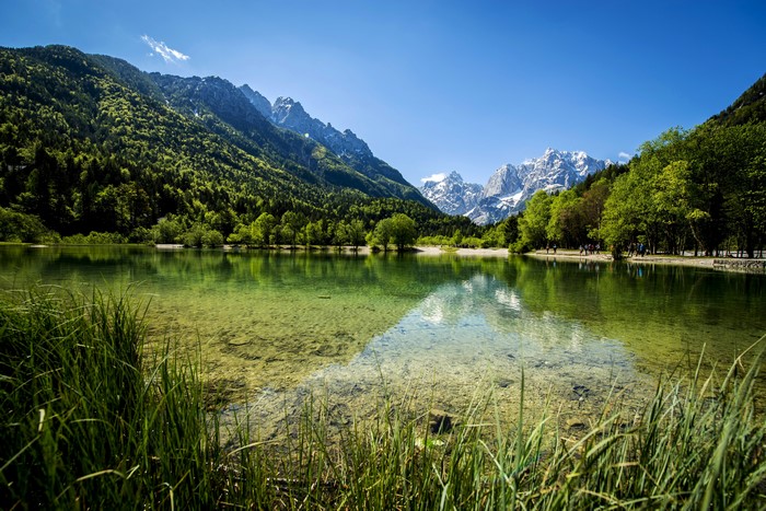 Lake Jasna, Slovenia, Mountains, Forests, Scenery