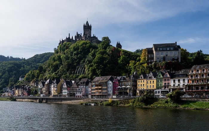 Cochem Castle overlooking the Moselle River in Germany