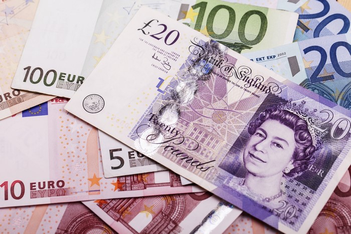 Euro and British Pound Banknotes