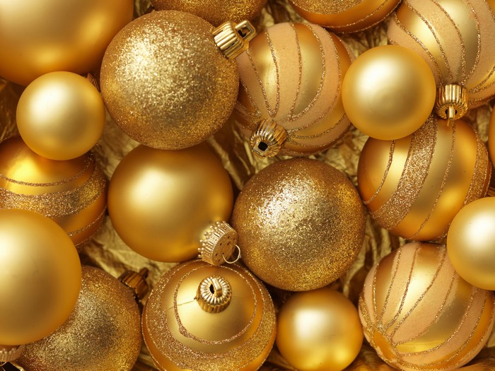 Many Gold Christmas Balls