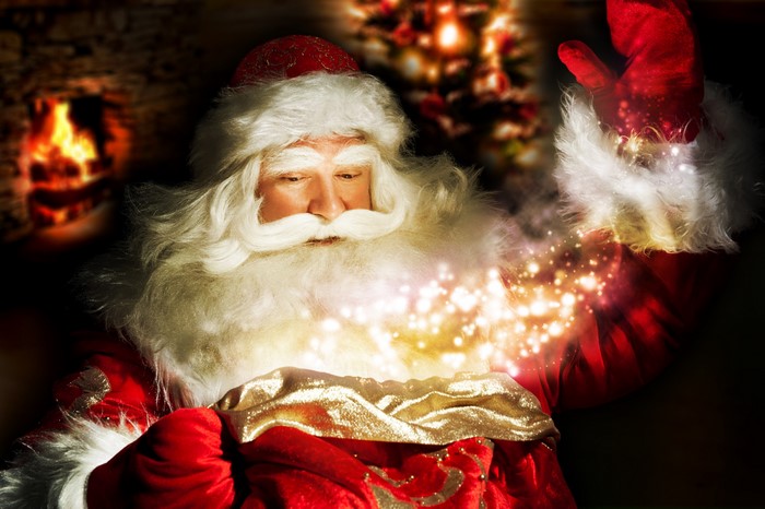 Santa Claus with magic from his sack