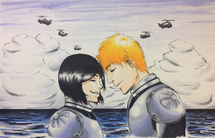 Ichigo and Rukia from Bleach crossover