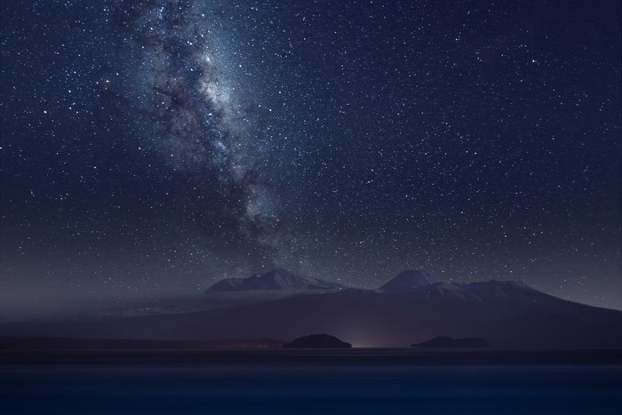Milky Way over Mountains and Water