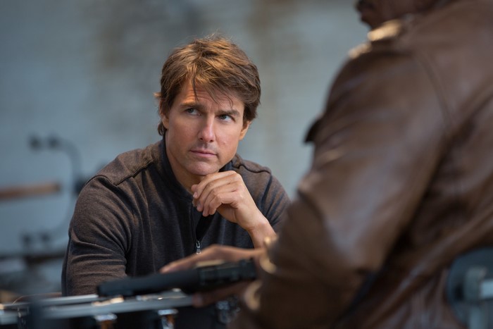 Tom Cruise as Ethan Hunt and Ving Rhames as Luther Stickell in Mission: Impossible