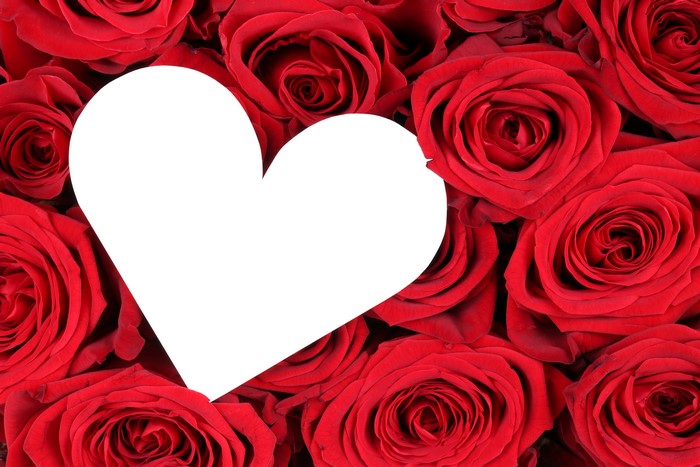 Red Roses Heart Template Greeting Card
