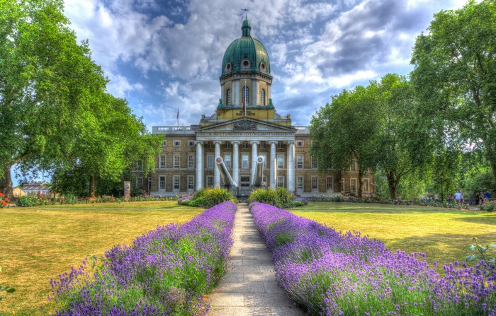 Imperial War Museum London with Lavender Garden
