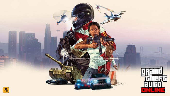 Grand Theft Auto Online: Characters with Tank and Aircraft