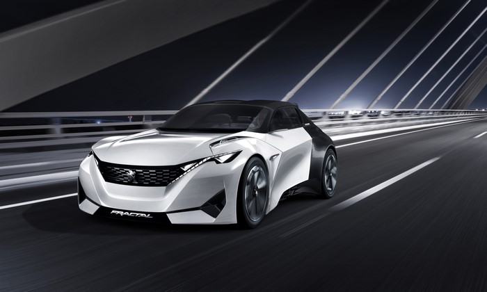 4K 2015 Peugeot Fractal Concept Car on Road