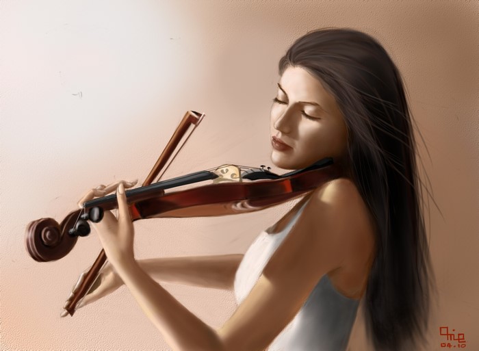 Woman playing the violin