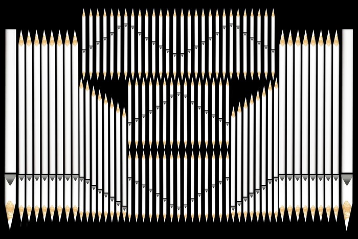 Organ pipes made of pencils