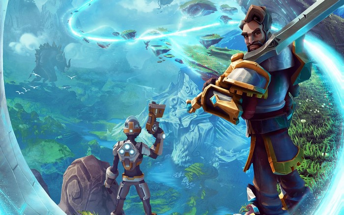 Warriors with swords and armor in a fantasy world