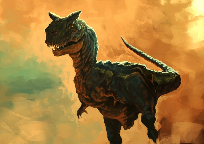 Carnotaurus dinosaur in a painterly style