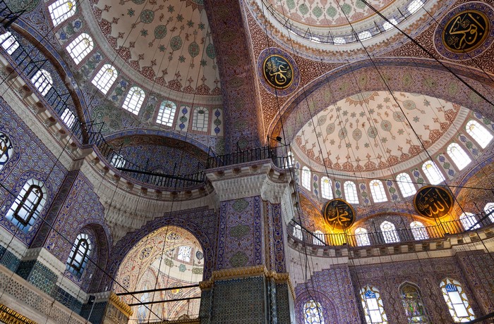 Interior of a Mosque in Istanbul, Turkey
