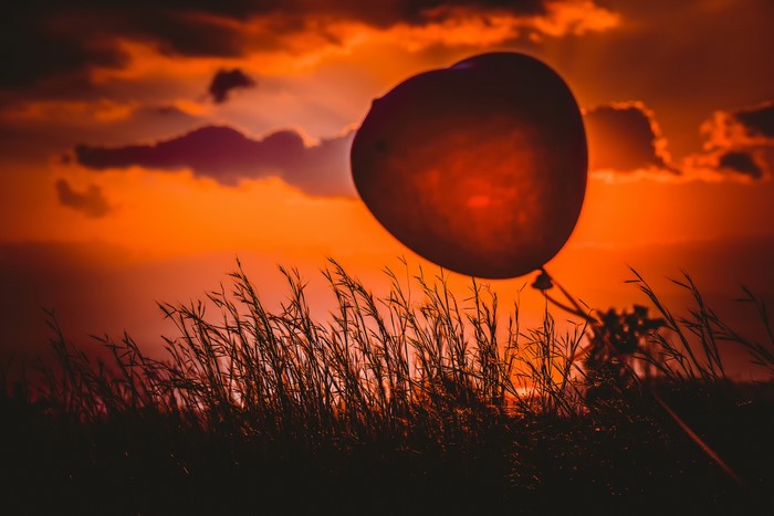 Heart Balloon Silhouette at Sunset