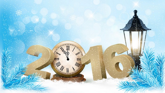 2016 New Year's Eve Clock and Lamp