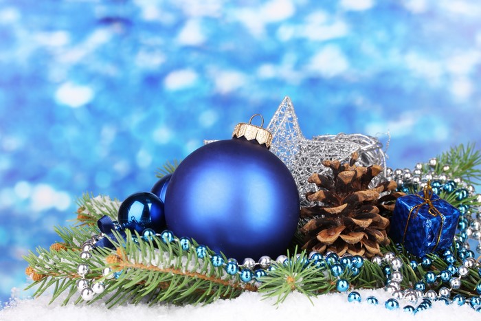 Christmas ornaments with pine cone and branches