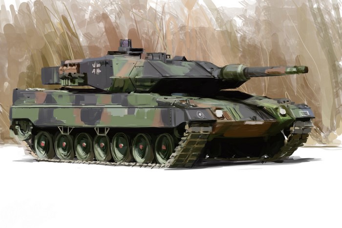 Leopard 2 Military Tank Painting Art