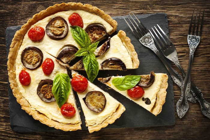Eggplant and Tomato Tart with Basil
