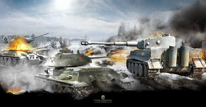 World of Tanks: T-34-76 vs Tiger tanks in winter battle
