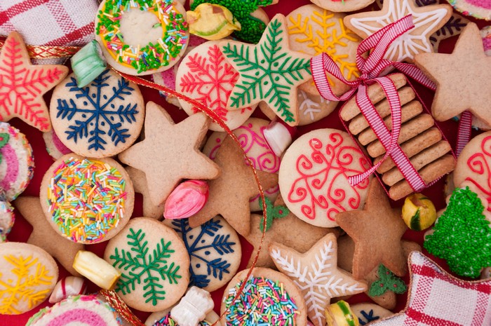 Christmas Cookies with Festive Decorations