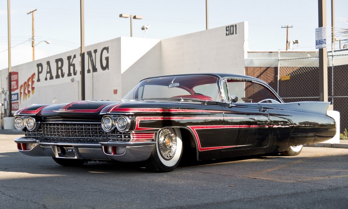 1960 Cadillac with red pinstripes