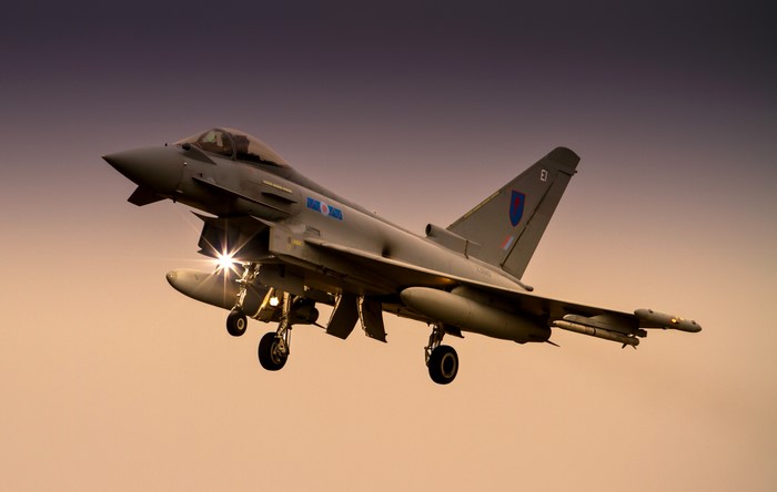 Eurofighter Typhoon fighter jet taking off