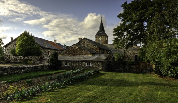 Moudeyres Auvergne France Stone Houses and Church
