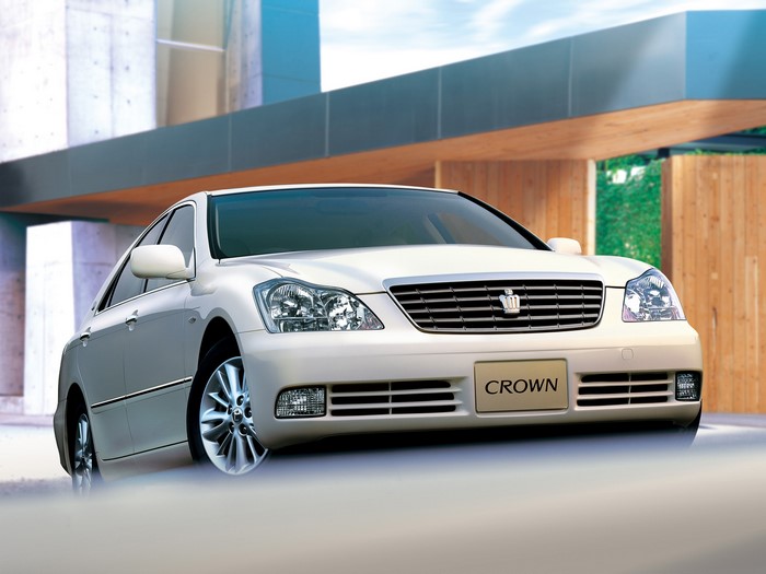 White Toyota Crown Sedan