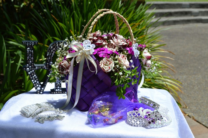Bouquet and Jewelry Display