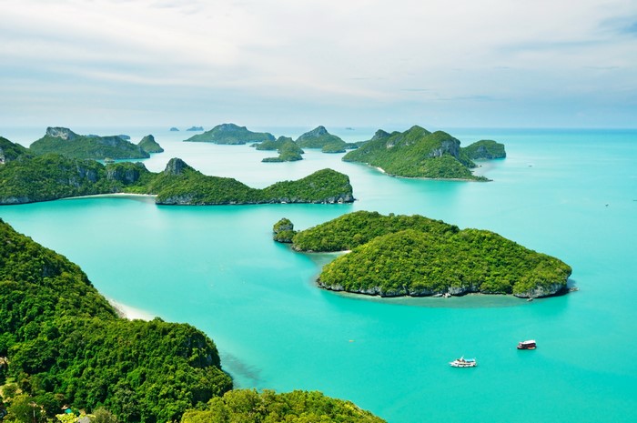 Islands in turquoise water, Thailand
